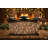 13" Handmade Wood Pillar Candle Holder | Distressed White Finish with Mosaic Glass Accent | Bohemian & Farmhouse Decor