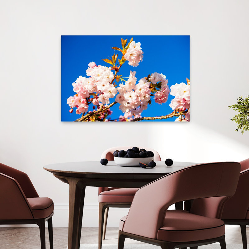 Art mural de paysage de cerisier Kwanzan, H 24 po x l 36 po