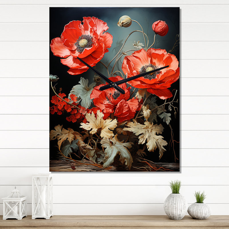Anora - Horloge murale coquelicots, Petit