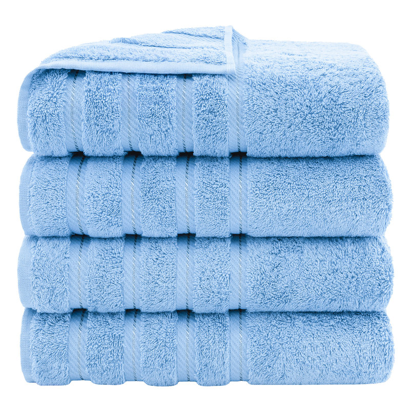 Edison 100% Turkish Cotton Quick-Drying Bath Towels, Sky Blue