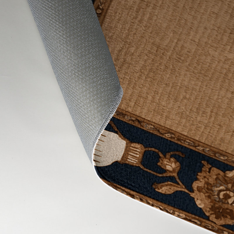 Tapis d'intérieur et d'extérieur brun français, Rectangle 5 pi x 7 pi