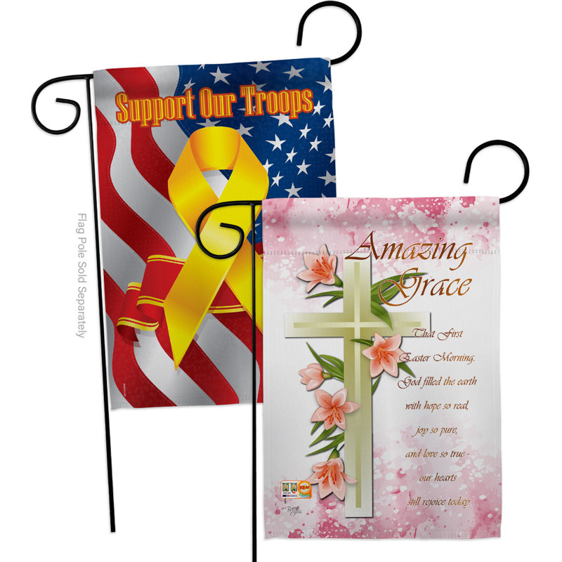 Amazing grace polyester à 2 faces 18,5 x 13 po drapeau de jardin