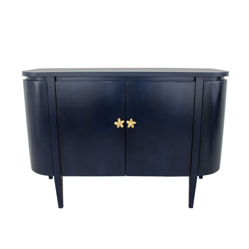 Octavia Solid Wood Accent Cabinet, Navy Blue