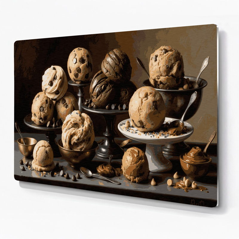 Art mural en métal noir, Desserts, H 16 po x l 20 po