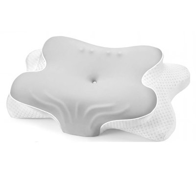 Oreiller cervical en mousse à mémoire de forme grise – Soutien ergonomique pour soulager les douleurs cervicales