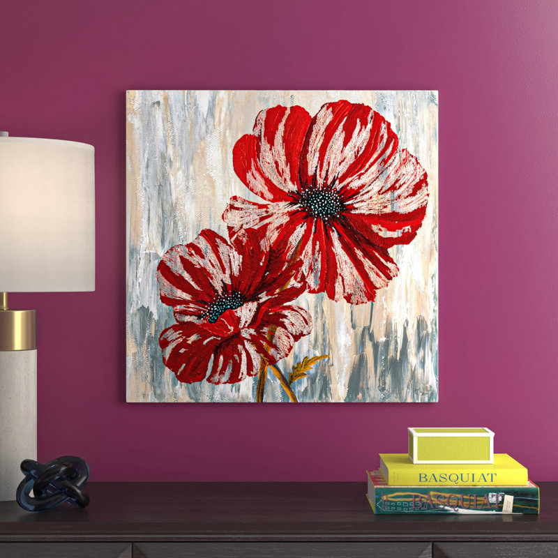 Red Poppies II - Print on Canvas, No Frame, 66.04 cm H x 66.04 cm W x 1.91 cm D