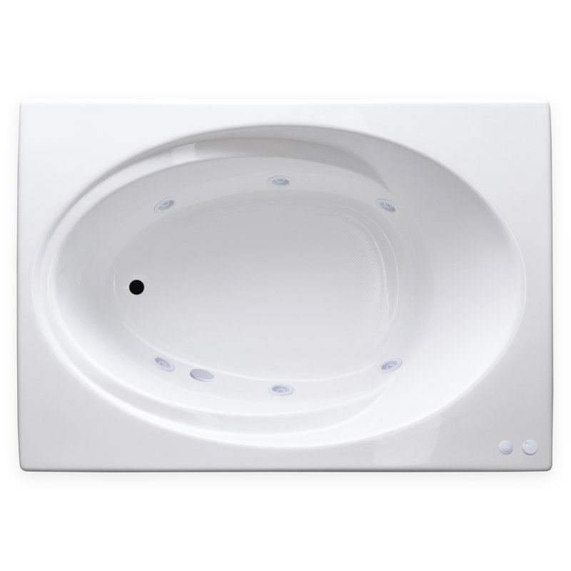 60'' x 42'' Drop-In Whirlpool Acrylic Bathtub, Left