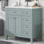 Meuble-lavabo 36 po avec lavabo, armoire de salle de bain avec tiroirs, structure solide et panneau de fibres à densité moyenne-1865647842