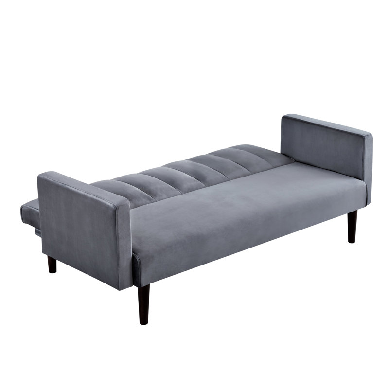 Divan-lit convertible de 72 po pour lit simple avec mousse haute densité, velours doux au toucher, peu encombrant pour les invités