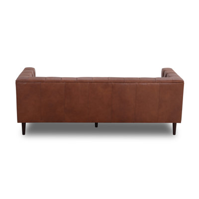  84'' Genuine Leather Chesterfield Sofa