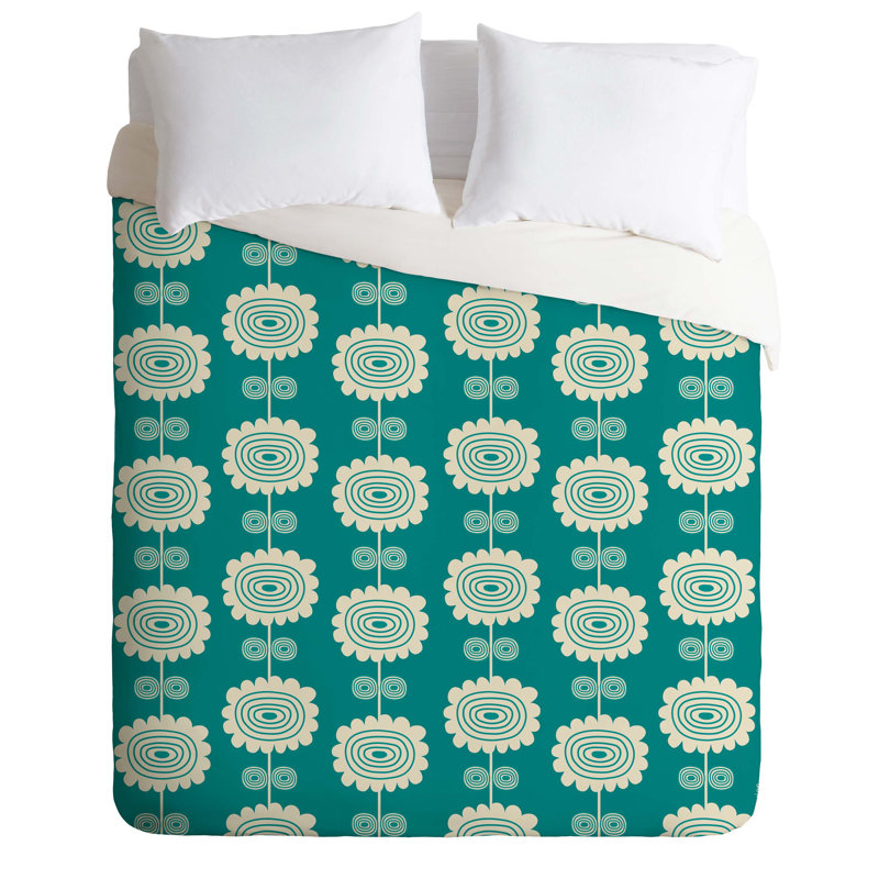 Ensemble de housse de couette Flowers, Bleu