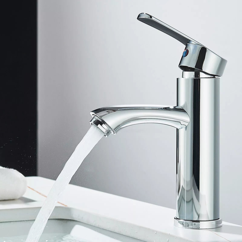 Modern Basin Sink Mixer Tap Monobloc Waterfall Bathroom Single Level Tap Chrome