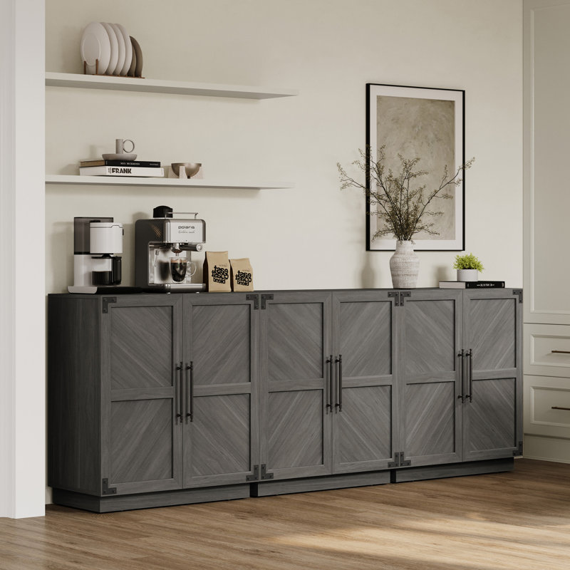 Buffet de 30,7 po de largeur avec tablette réglable, Gris cendre