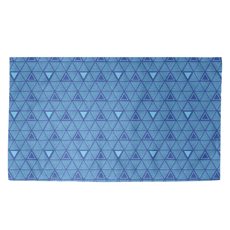 Tapis décoratif triangles bleu, Rectangle 2 pi x 3 pi