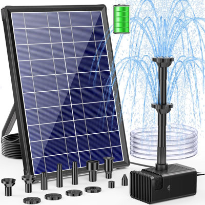 8W Solar Fountain Pump With Battery Backup