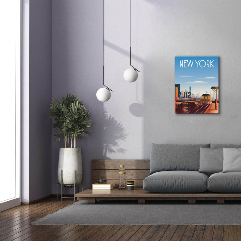 "Epic Graffiti" New York City "par Omar Escalante, art mural sur toile, H 34 po x l 26 po x P 1,5 po