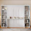 Lit escamotable avec bureau encastré, bibliothèques et supports de rangement - Système de lit mural peu encombrant-1314073361