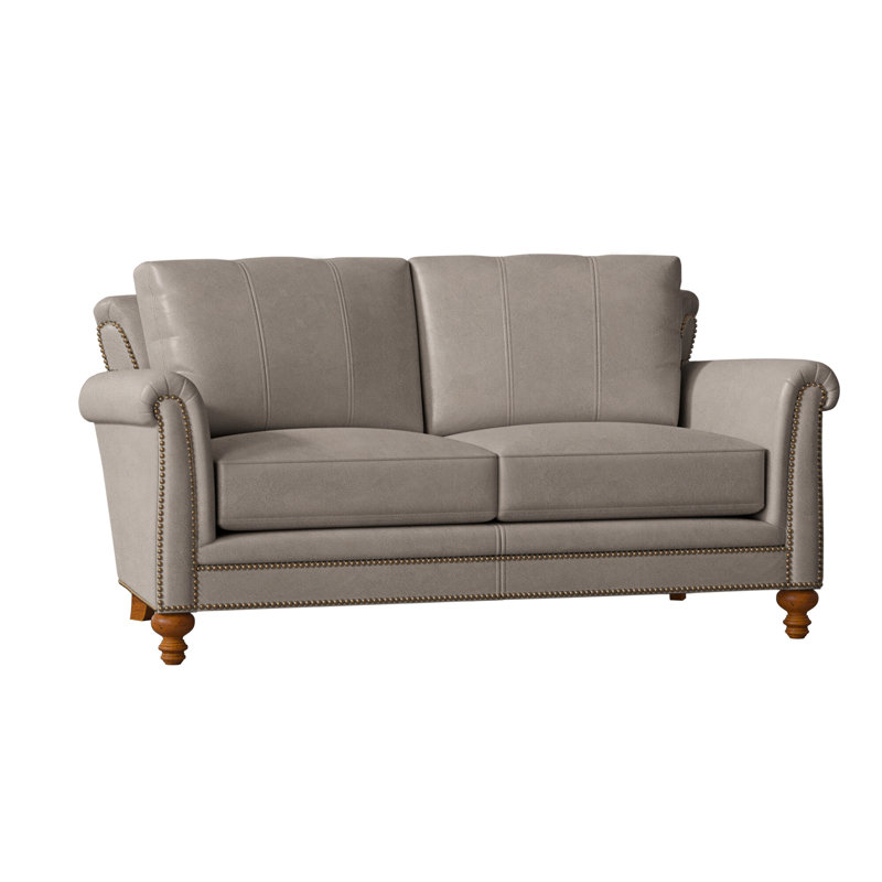 Richardson Upholstered 65.5'' Loveseat, Aline Fumo Genuine Leather, New Classiques, #9 Natural