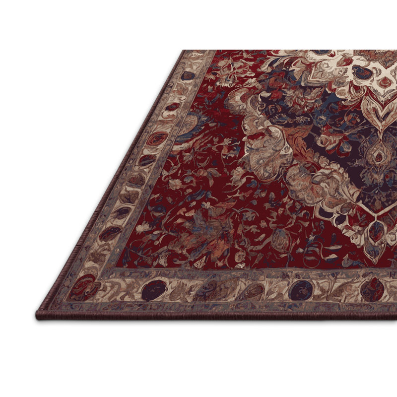 Tapis rouge soyeux et moelleux, Rectangle 7 pi x 9 pi