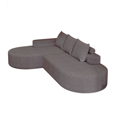 Boneless Modern Curved Sofa ,Chenille Upholstered Sectional Sofa Couch Set,Modular 108.5" L Shaped Sectional Living Room Sofa Set With 3 Pillows,Combination Sofa Couch For Living Room,Bedroom