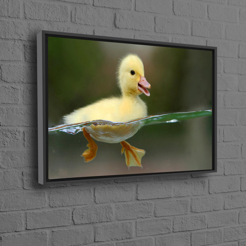 Affiche moderne sur toile à thème animal 3D avec un joli bébé canard idéal comme cadeau de Noël personnalisé pour grand-mère
