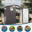 Remise de rangement extérieure en métal 6 x 3,5 pi avec toit en pointe et porte verrouillable - Acier galvanisé rouille, dimension dorée pour un rangement ordonné, utilisation multifonctionnelle en gris, porte idéale pour outils de jardinage quotidien