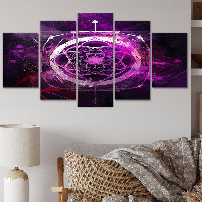 «Three Eye Chakra Mystical Circle IV - Christianism», reproduction d'art sur toile - 5 panneaux