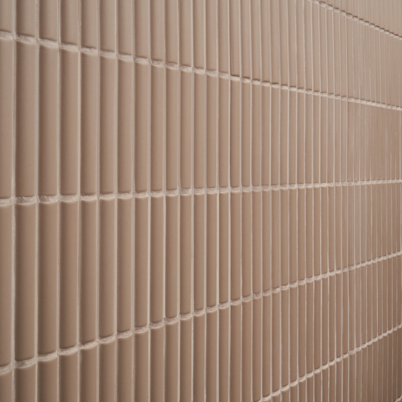 Stream Ribbed 3.93 In. X 11.81 In. Matte 3D Ceramic Wall Tile (5.81 Sq. Ft. / Case), Taupe