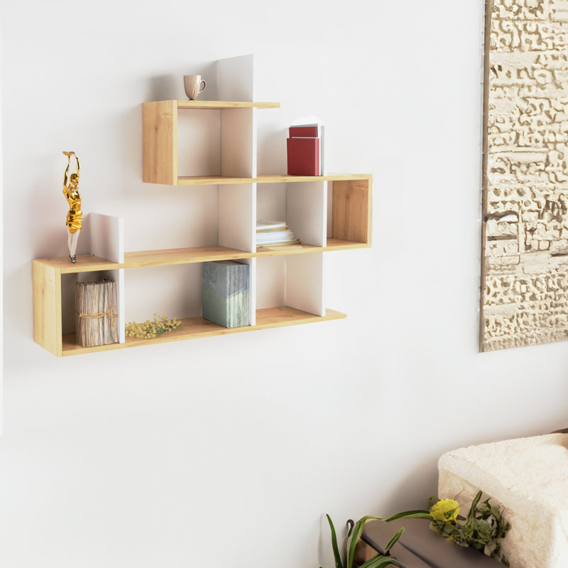 Floating Shelf, White/Brown
