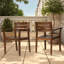 Ensemble de 2 chaises de salle à manger d'extérieur en bois d'acacia avec dossier à lattes résistant aux intempéries-1812624680