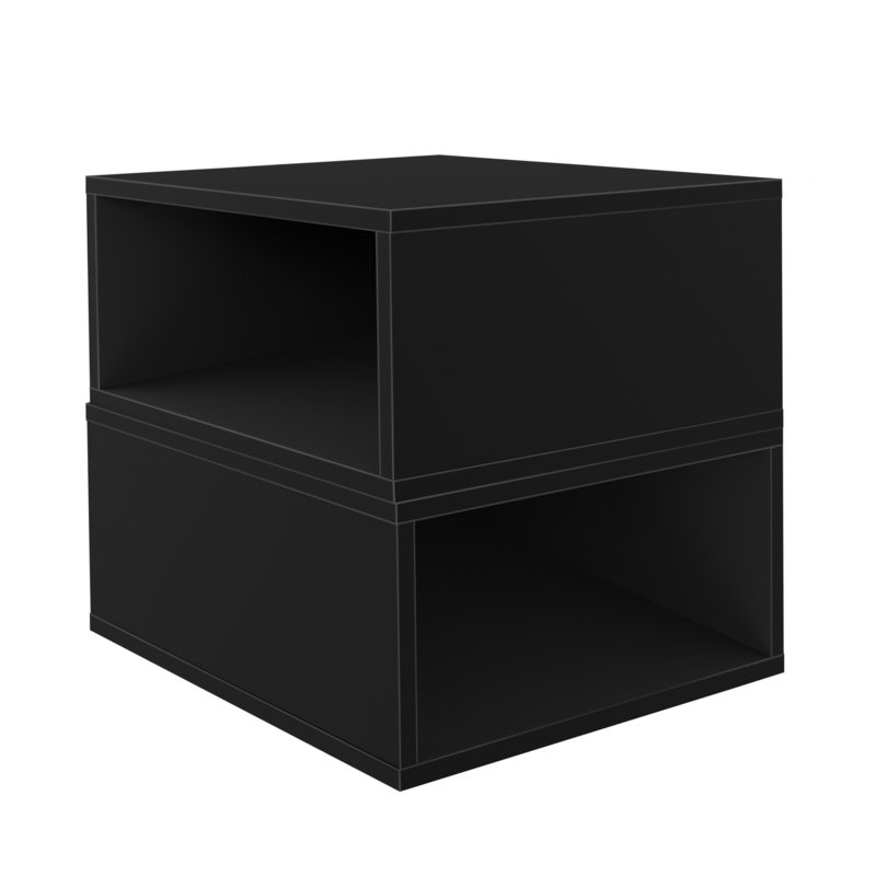 Étagère de rangement en bois Niche Cubo, Noir, (2 tablettes) H 13 po x l 13 po x P 13 po