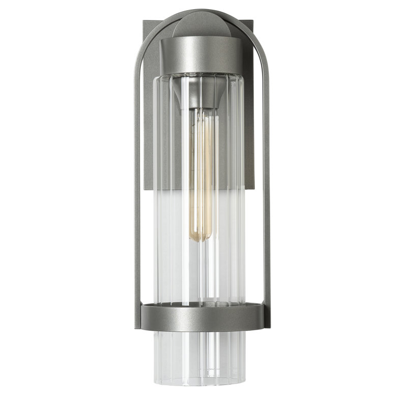 Alcove Aluminum Wall Light, Coastal Burnished Steel, 15.8" H x 5.8" W x 7.3" D, Clear Glass