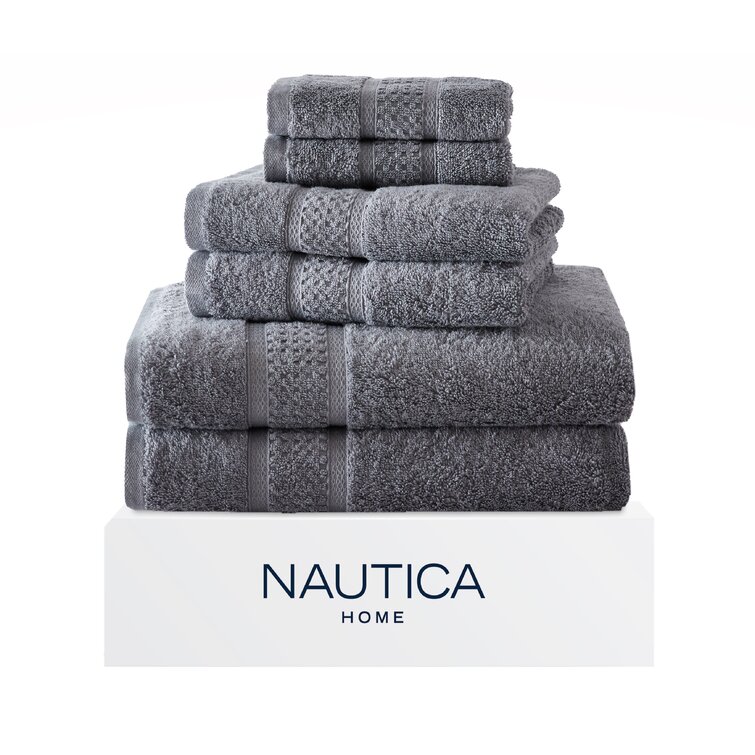 American Soft Linen Luxury 6 Piece Towel Set, 2 Bath Towels 2 Hand Towels 2  Washcloths, 100% Turkish Cotton Towels for Bathroom, Light Grey Towel Sets