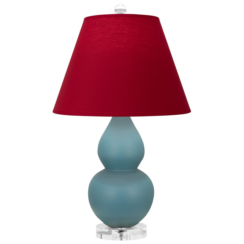 Petite lampe d'appoint à double gourde, Bleu acier, Rouge