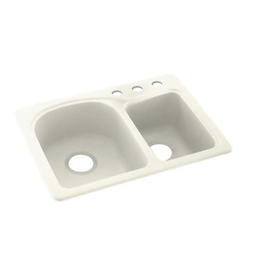 25'' L Mounting / Installation Required Double Bowl Solid Surface Kitchen Sink
