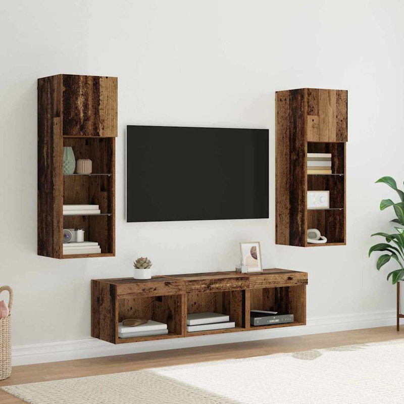 Unfinished TV Stand for TVs up to 28", Old Wood