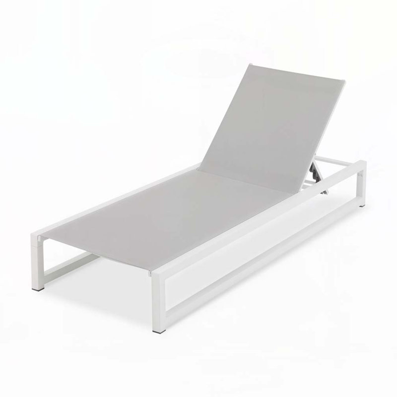 Outdoor Chaise Lounge with 5-Level Adjustable,Durable Aluminum Frame & PVC-coated polyester Mesh