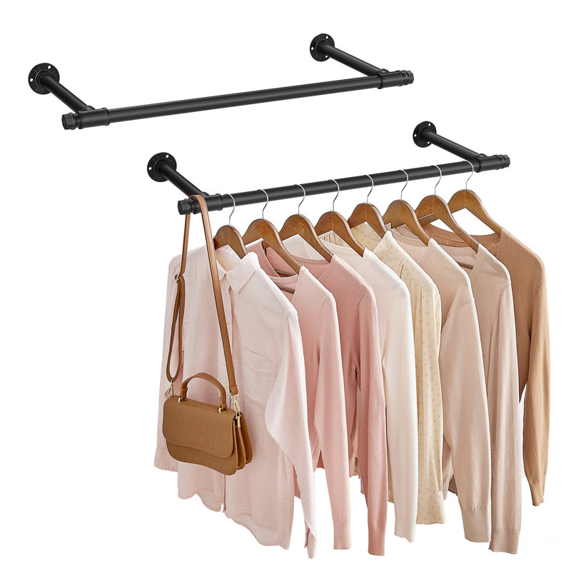 Diedrich 84cm Adjustable Wall Mounted Clothes Rack, White