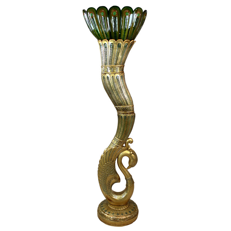 Art Deco 70'' Peacock Floor Lamp
