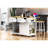 48Inch Large Kitchen Island With 2 Bar Stools, Power Outlet, Door Internal Storage Rack, Kitchen Storage Cart On 5 Wheels With Drop Leaf, 5 Open Side Racks, 2 Drawers,For Kitchen,Dining Room-1911344051
