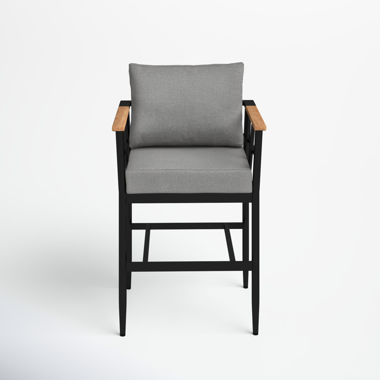 Florentine 26" Teak Patio Bar Stool with Cushion