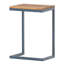 Grande table d'appoint en sapin et en fer forgé, avec piètement foncé et finition naturelle, idéale pour les salons contemporains. Profondeur : 47,5 cm, largeur : 31,8 cm, hauteur : 64,7 cm. Style industriel rectangulaire, convient à différents styles.