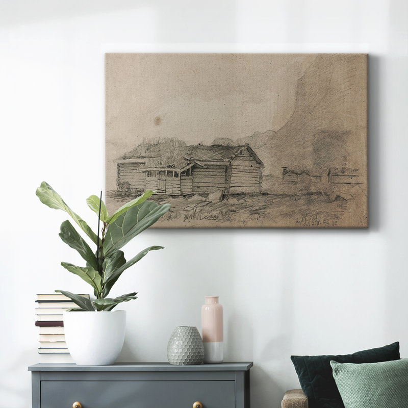Croquis rétro - LXI, H 27 po x l 41 po, Toile naturelle avec cadre flottant