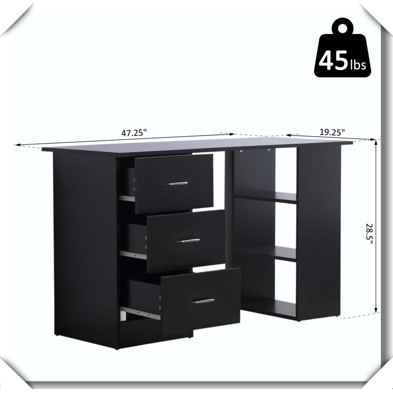 Bibliothèque de bureau moderne à domicile avec rangement robuste