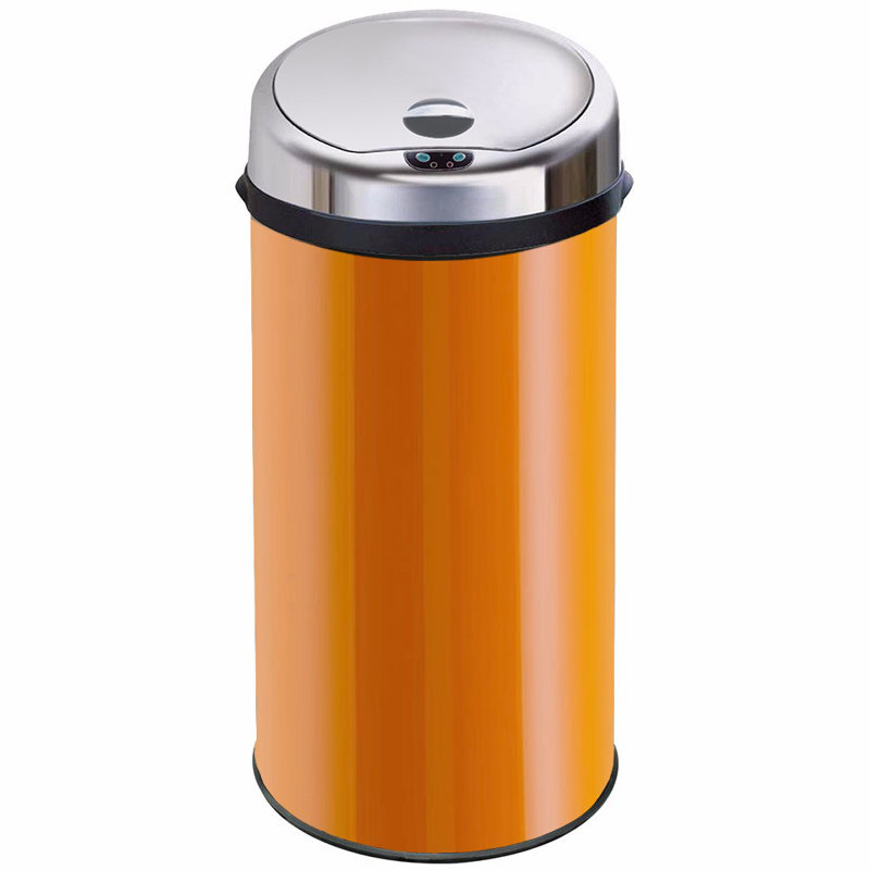 Ladson Steel Motion Sensor Kitchen Trash Can, 42L, Orange