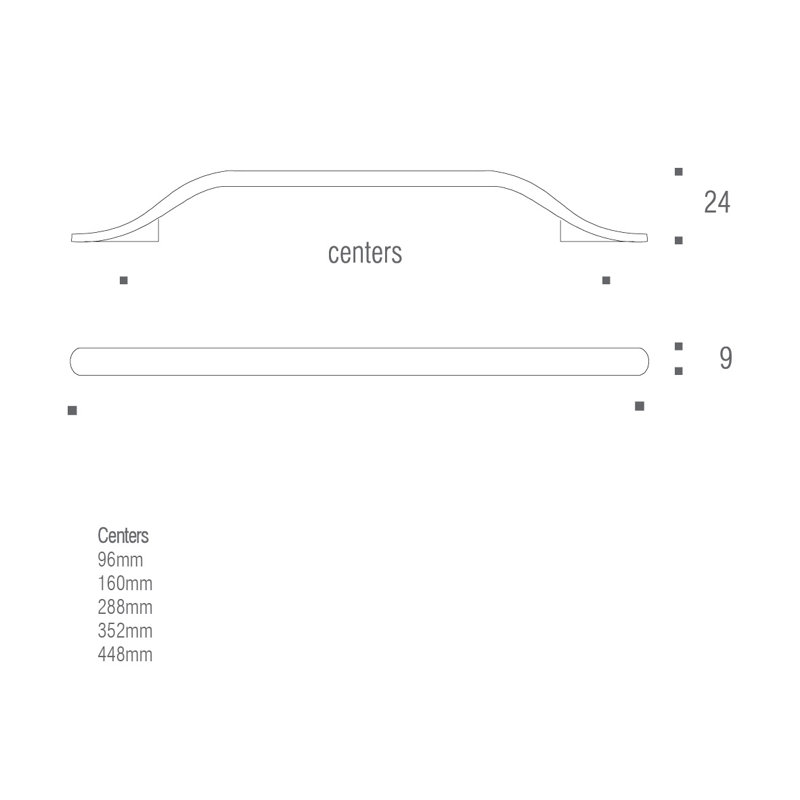 Poignée arche 11 5/16" center to center Jazz