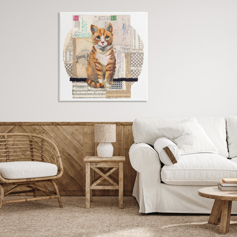 «Orange Cat Collage» par Nancy Overton, H 36 po x l 36 po x P 1,5 po