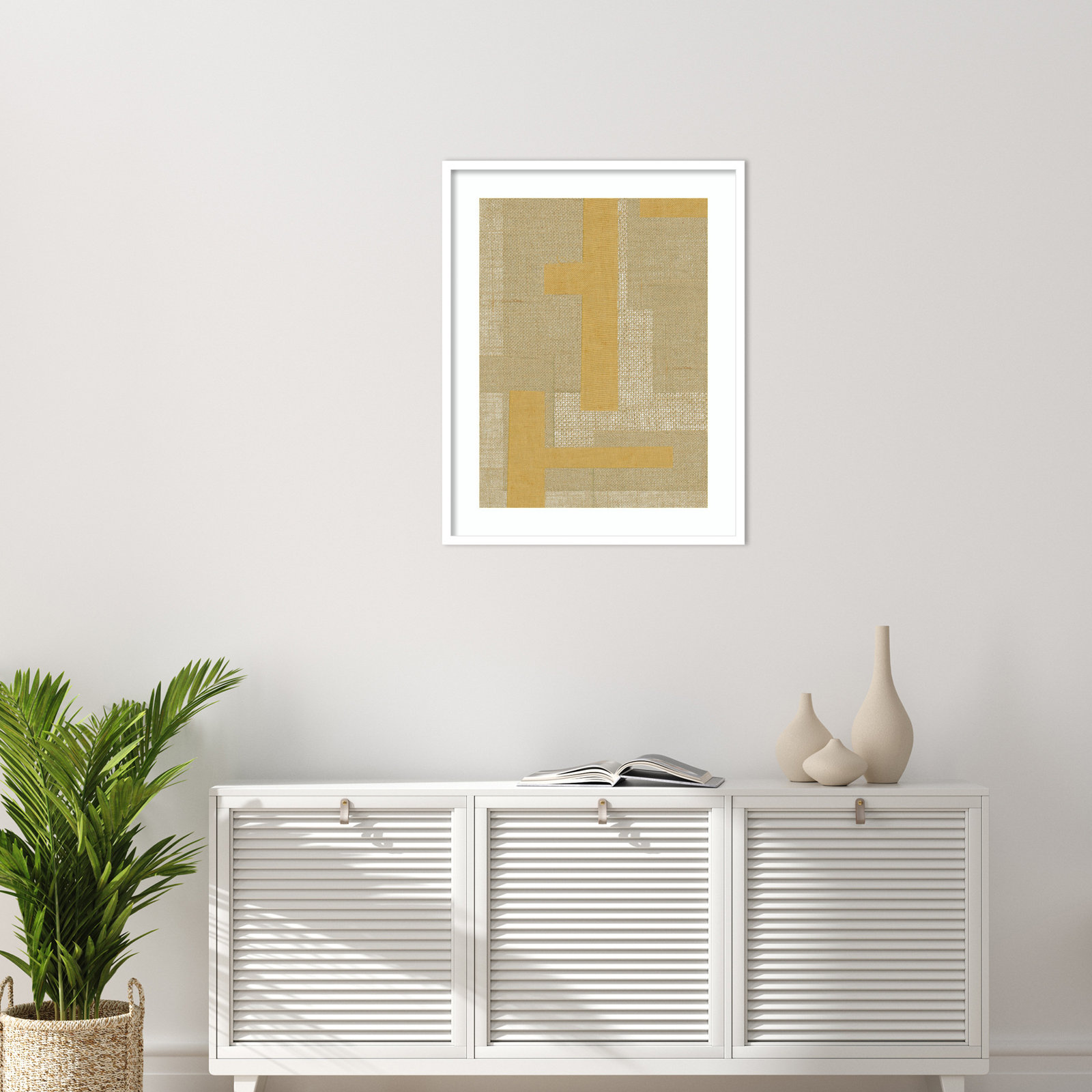 Fabric Pattern Collage No. 4 Print, White, 33" H x 26" W