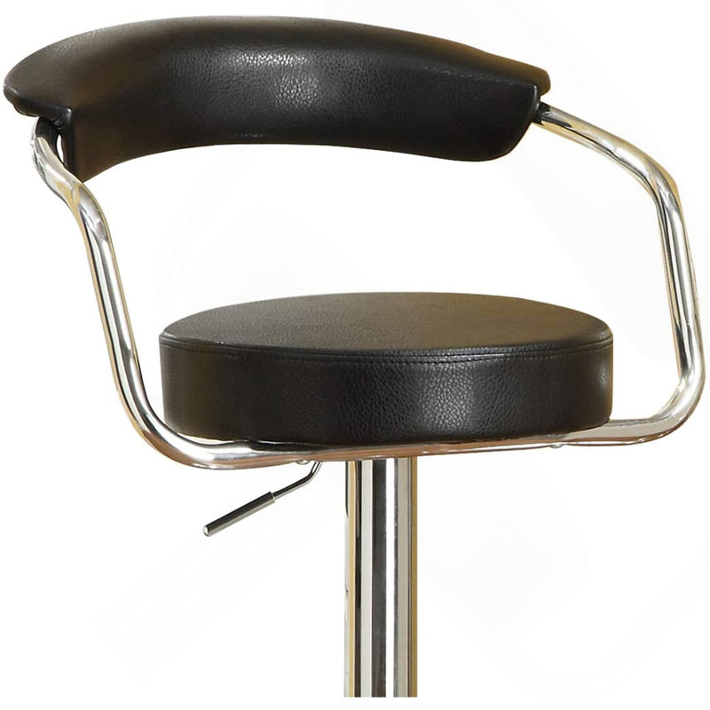Tabouret de bar noir de style contemporain avec 2 chaises réglables pour îlot de cuisine, Noir