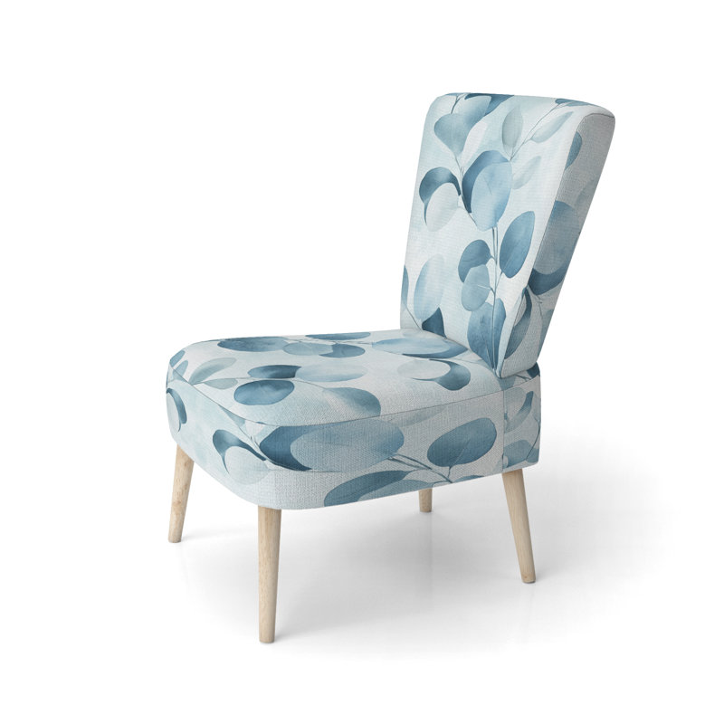 Chaise d'appoint en eucalyptus - Cool Blue Botanical Wash I, Chaise d'appoint sans accoudoirs